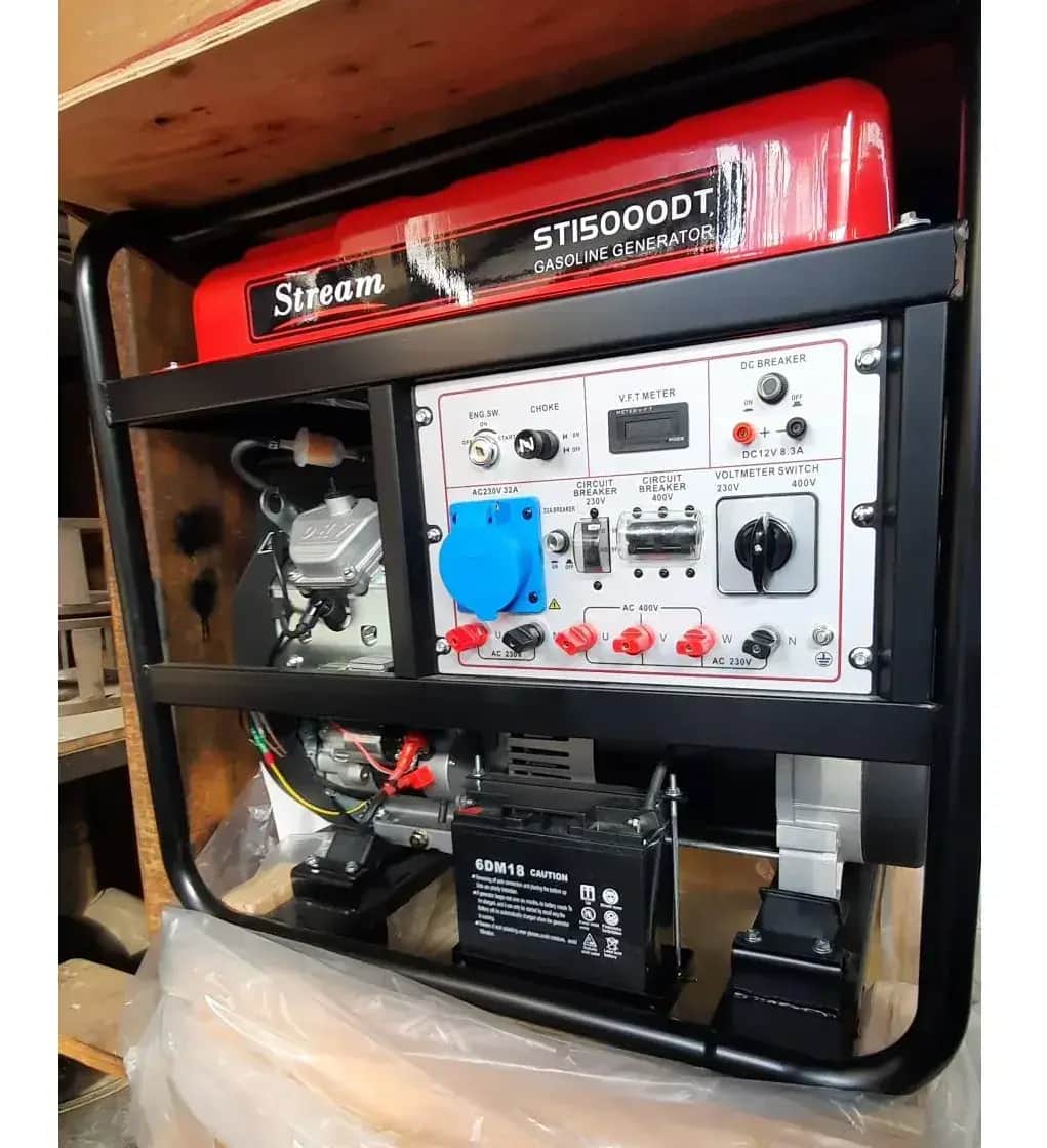 موتور برق 12 کیلووات بنزینی  سه فاز استارتی استریم مدل ST15000DT - تصویر 2