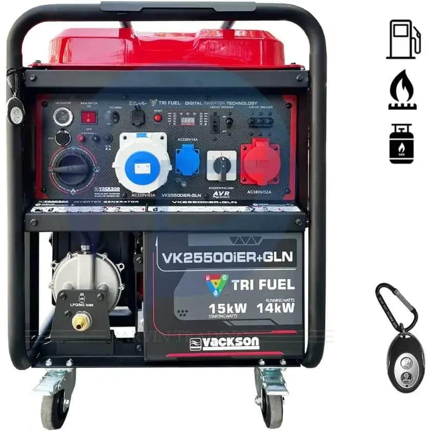 موتور برق 15 کیلووات سه گانه سوز سه فاز ریموت استارت اینورتری واکسون مدل VK25500iER+GLN - تصویر 1