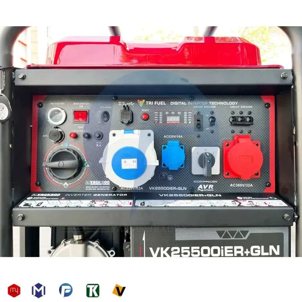 موتور برق 15 کیلووات سه گانه سوز سه فاز ریموت استارت اینورتری واکسون مدل VK25500iER+GLN - تصویر 3