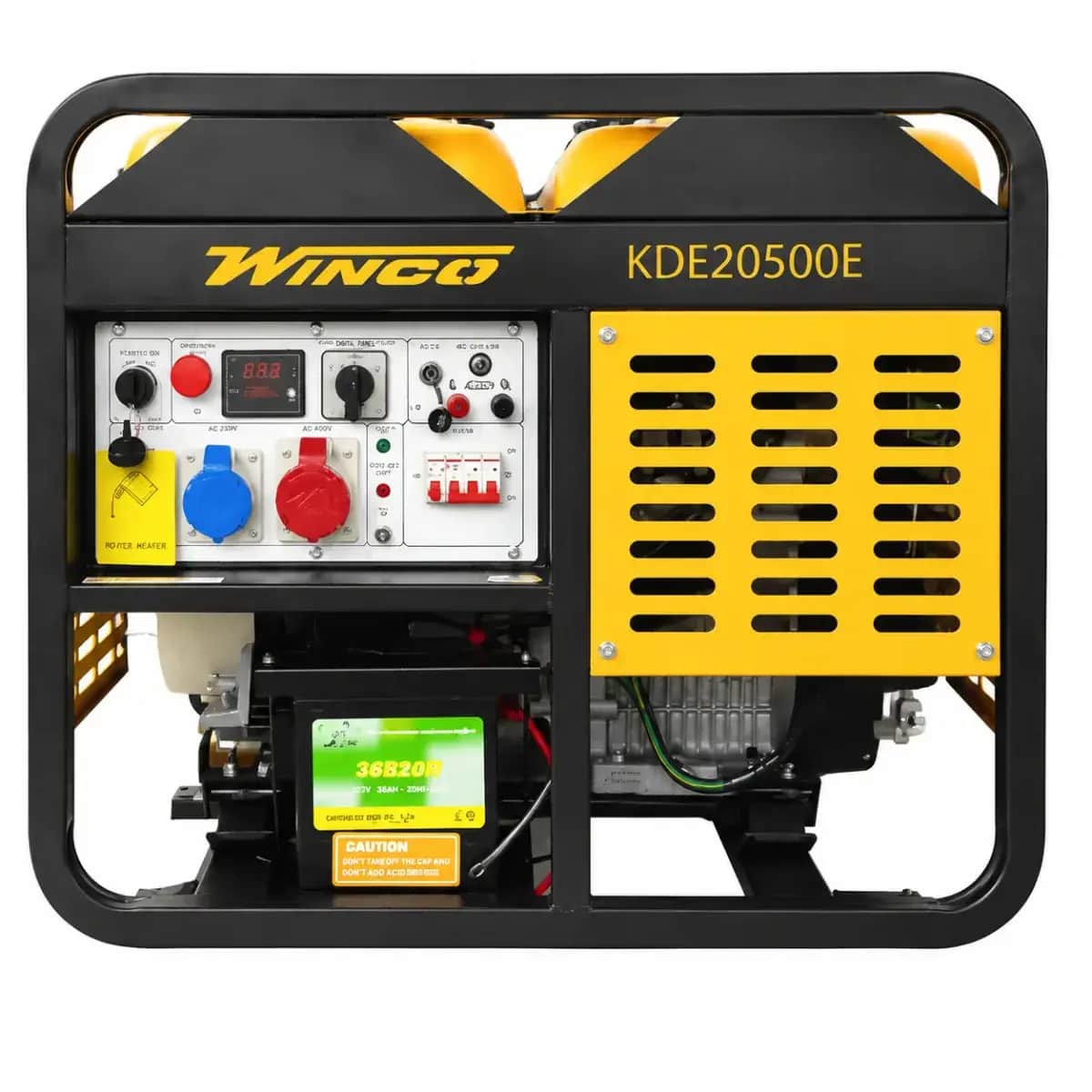 موتور برق ۲۰ کاوا (15 کیلووات) دیزلی سه فاز ریموت استارت وینکو مدل KDE20500E - تصویر 1