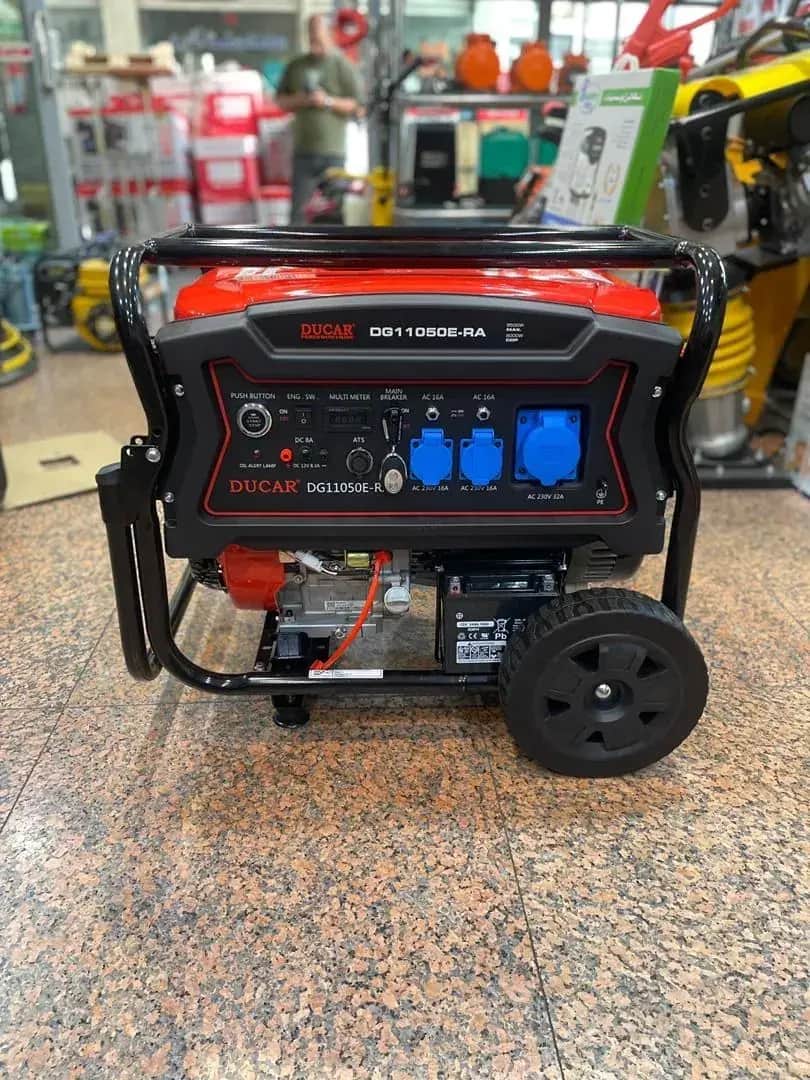 موتور برق  8.5 کیلووات تکفاز ریموت دار بنزینی استارتی هندلی دوکار مدل DG11050E-RA - تصویر 1