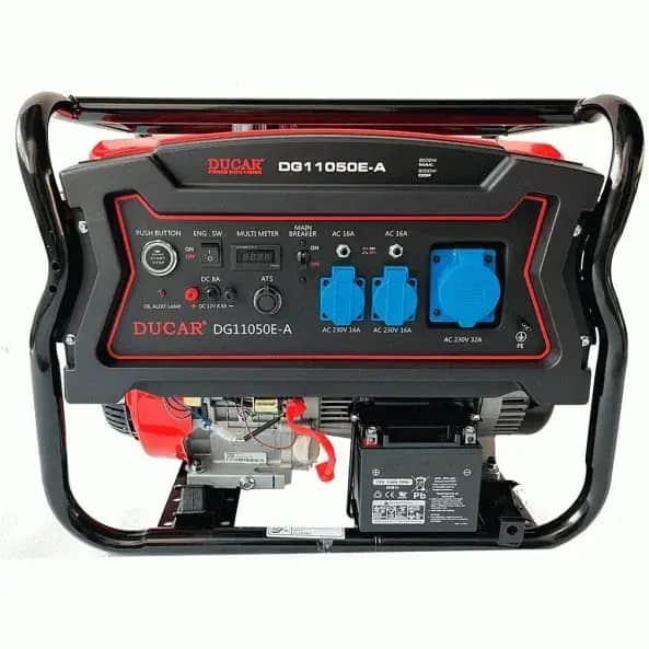 موتور برق 8.5 کیلوات بنزینی تکفاز هندلی استارتی دوکار  DG11050E-A - تصویر 1