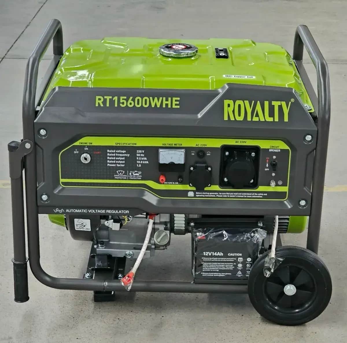 موتور برق ۱۰ کیلووات بنزینی تک فاز استارت برقی رویالیتی مدل RT15600WHE - تصویر 1