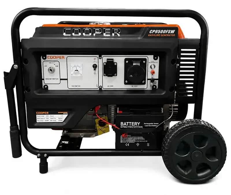 موتور برق ۸.۵ کیلووات بنزینی تکفاز استارتی کوپر مدل CP9500FSW+ATS - تصویر 1