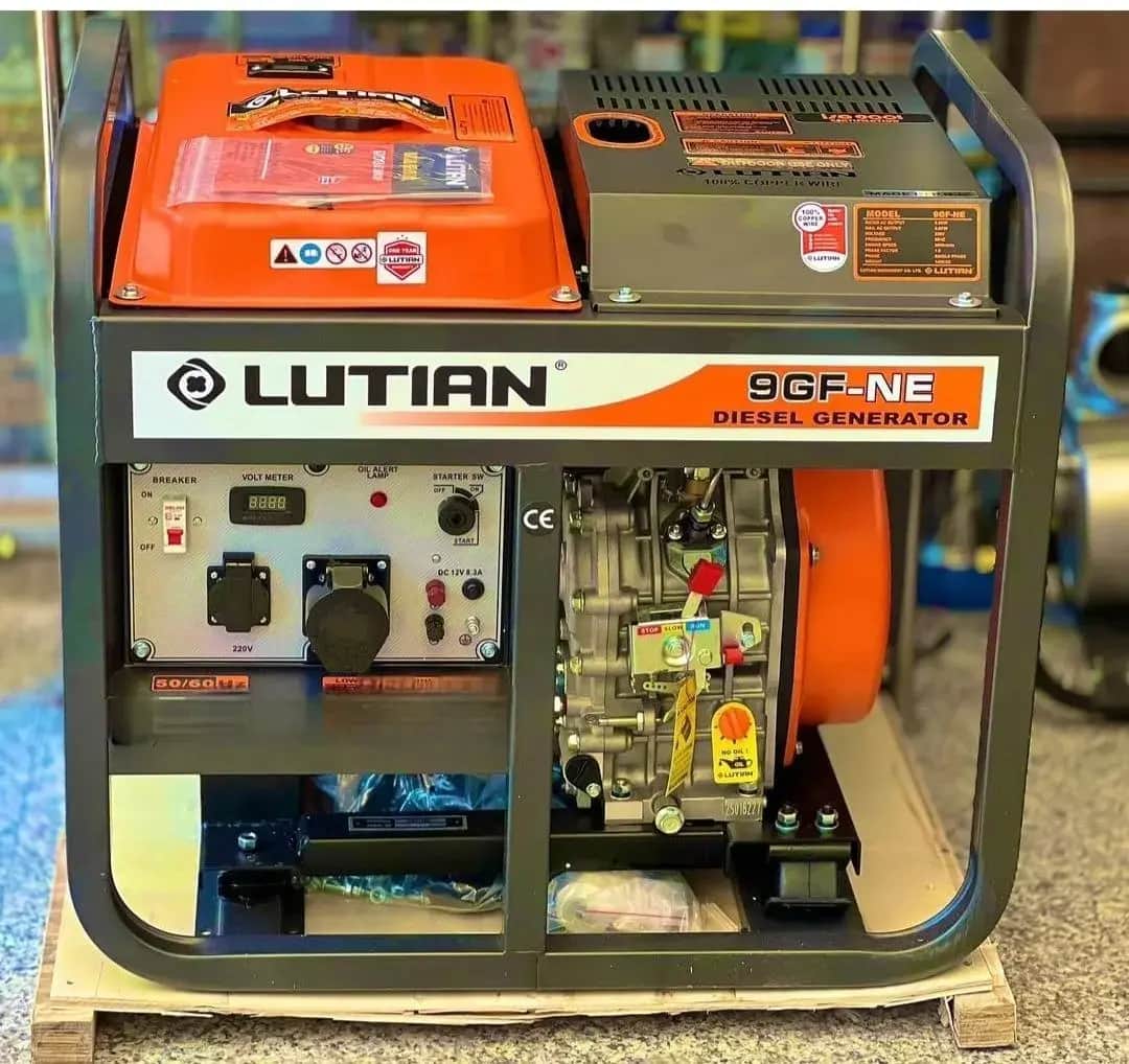 موتور برق 9 کیلووات دیزلی تکفاز استارتی لوتیان مدل LUTIAN-9GF-NE | - تصویر 1