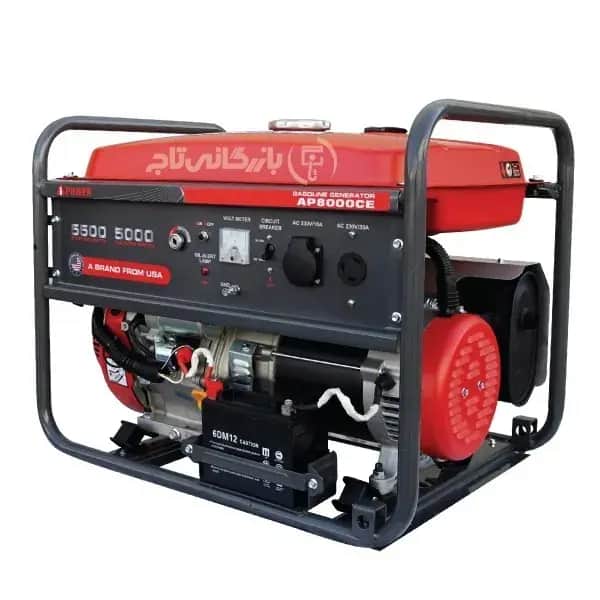 موتور برق 5.5 کیلووات بنزینی تک فاز استارتی AiPOWER مدل AP8000CE - تصویر 1