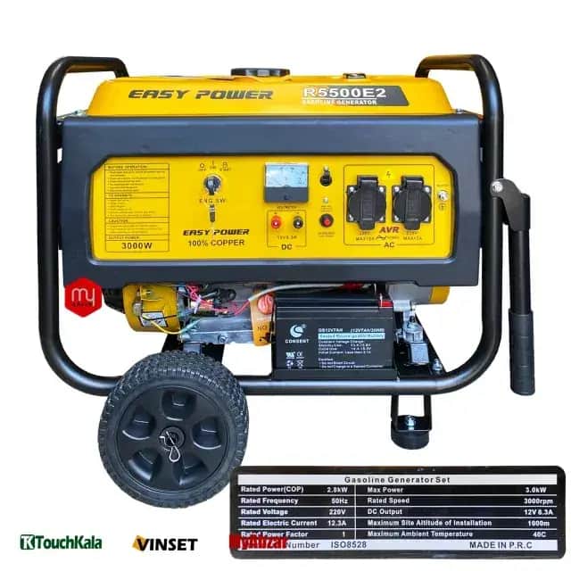 موتور برق 3  کیلووات بنزینی تک فاز هندلی ایزی پاور مدل R5500E2 - تصویر 1