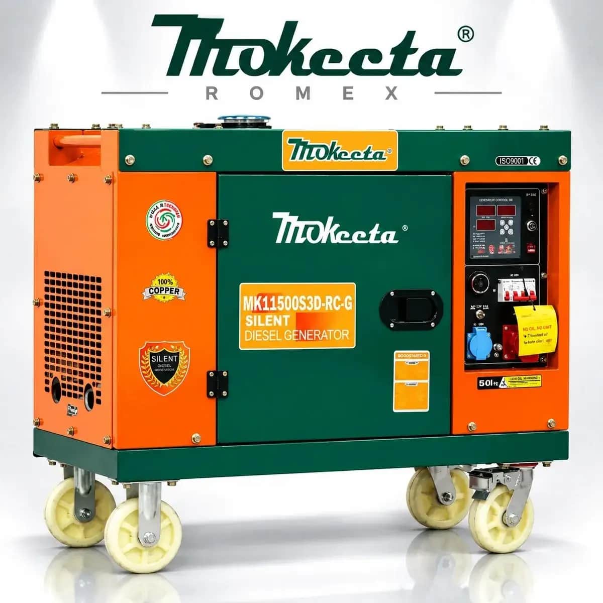 موتور برق 9 کیلووات دیزلی سایلنت سه فاز ریموت استارت ATS موکیتا مدل MK11500S3D-RC-G - تصویر 1