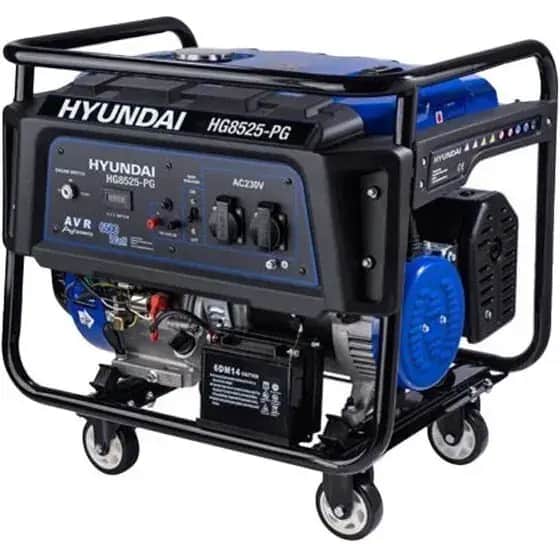 موتور برق 8.5 کیلووات بنزینی تکفاز استارتی هیوندای HG8525-PG - تصویر 1
