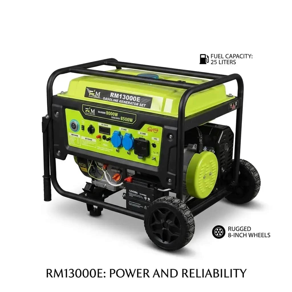 موتور برق ۸/۵ کیلووات بنزینی ریموت استارت رونی مدل RM13000E+ATS