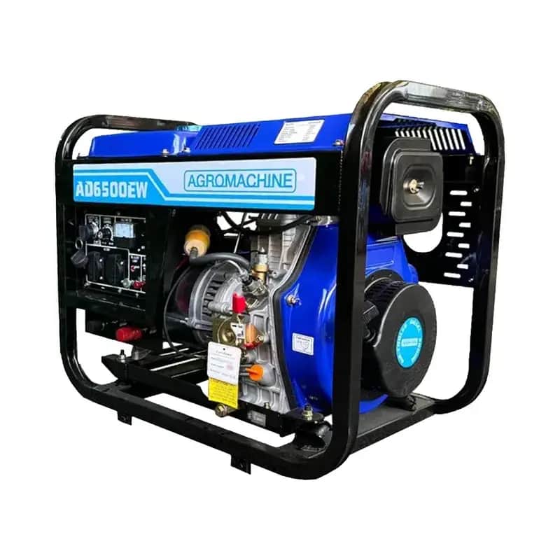 موتور برق 4.5 کیلووات دیزلی تک فاز استارتی آگرو مدل AD6500EW - تصویر 1