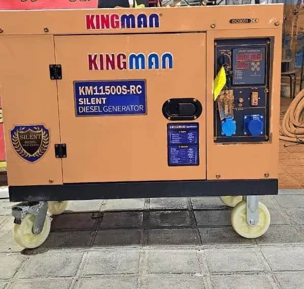 موتور برق 8 کیلووات دیزلی سایلنت تک فاز ریموت استارت کینگ من رنگ نارنجی مدل KM11500-RS - تصویر 1