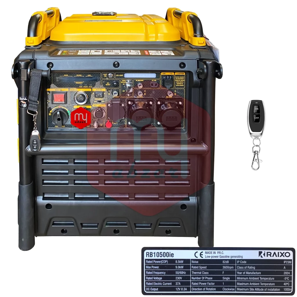 موتور برق ۹ کیلووات سایلنت سه گانه سوز ریموت استارت راکسیو مدل RB10500ie - Image 2