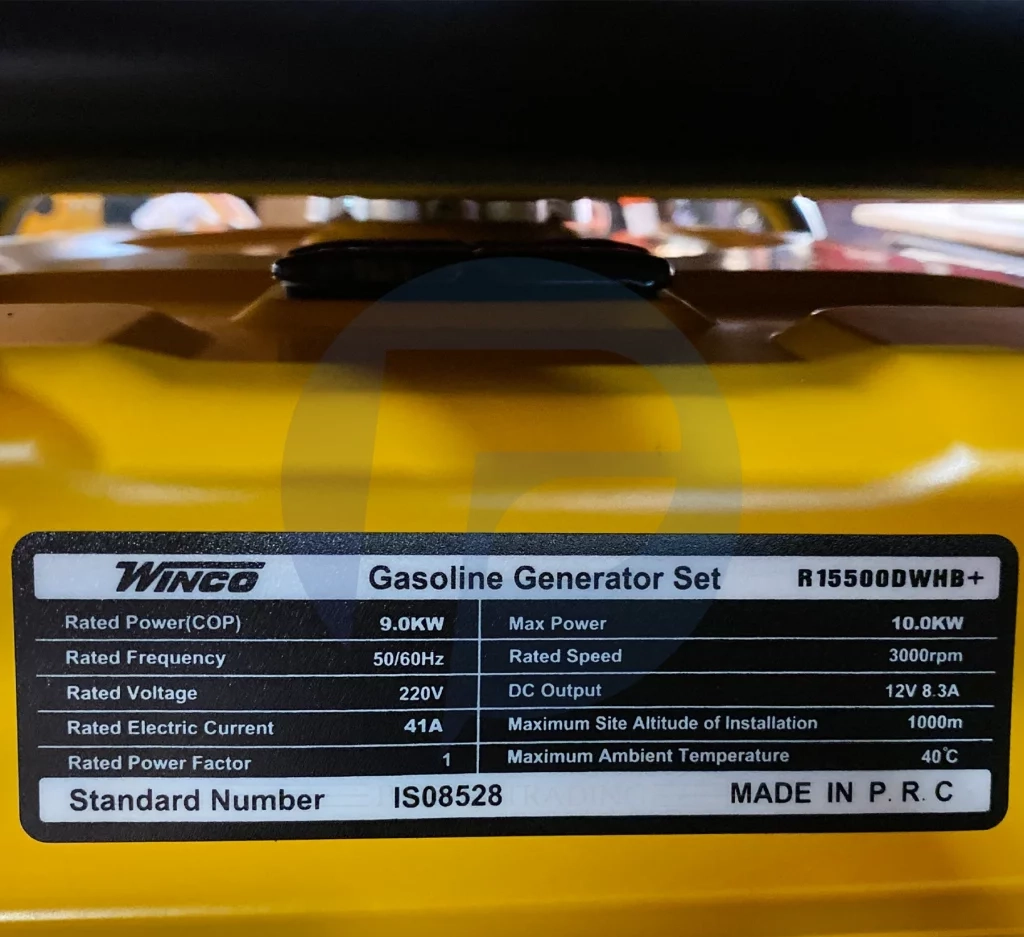 موتور برق ۱۰ کیلووات تکفاز ریموت استارت وینکو مدل R15500DWHB+ATS - Image 2
