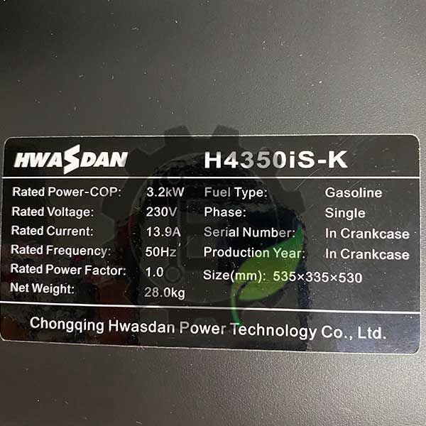 موتور برق 3.2 کیلو وات سایلنت هندلی تک سوز هواسدان مدل H4350IS-K - Image 4