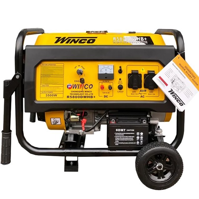 موتور برق 4 کیلووات تک فاز بنزینی ریموت استارت وینکو مدل R5800DWHB
