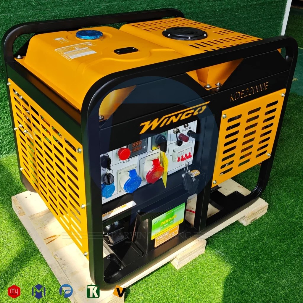 موتور برق ۲۲ کاوا تک فاز و سه فاز ریموت دار استارتی دیزلی وینکو مدل KDE22000E
