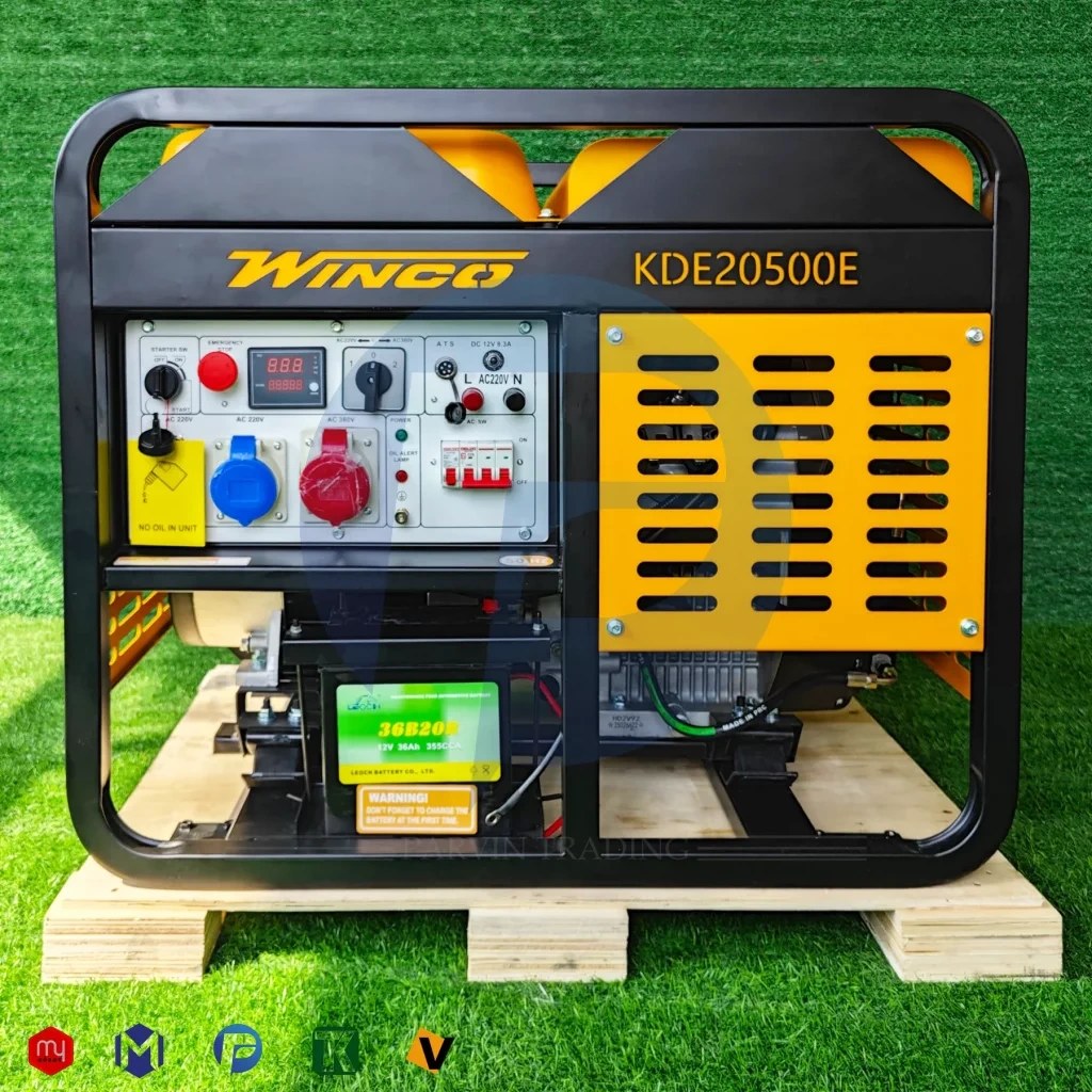 موتور برق ۲۰ کاوا سه فاز و تک فاز ریموت دار استارتی دیزلی وینکو مدل KDE20500E - Image 3