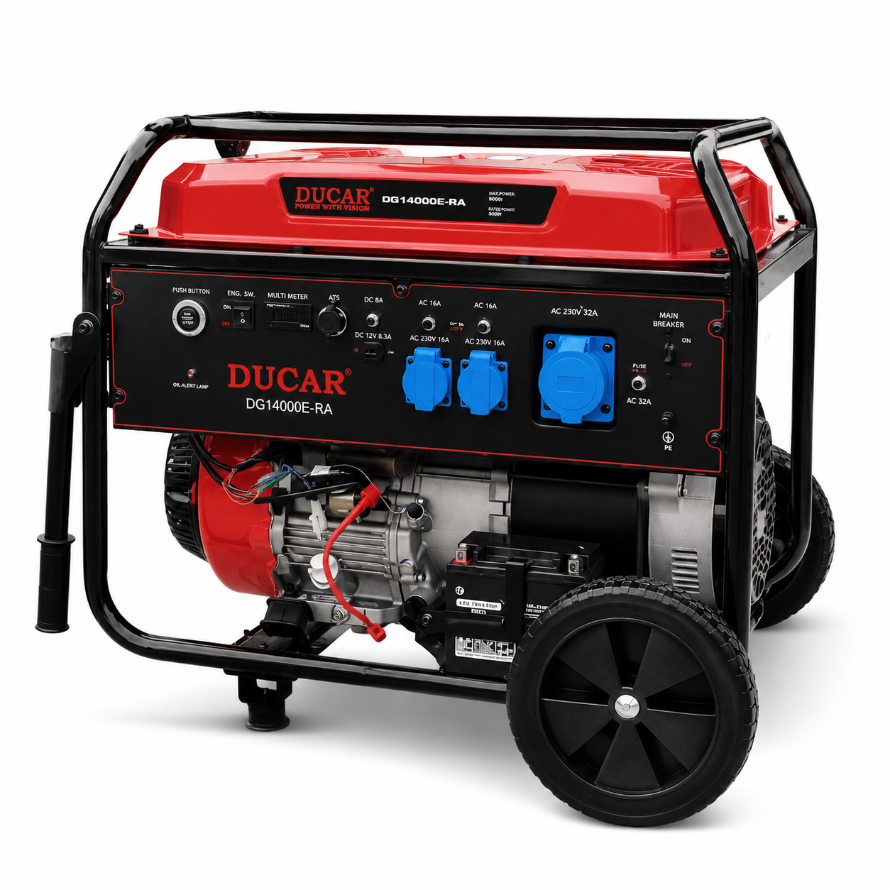 موتور برق 9.5 کیلووات ریموتی دوگانه سوز دوکارمدل DGLG14000E-RA