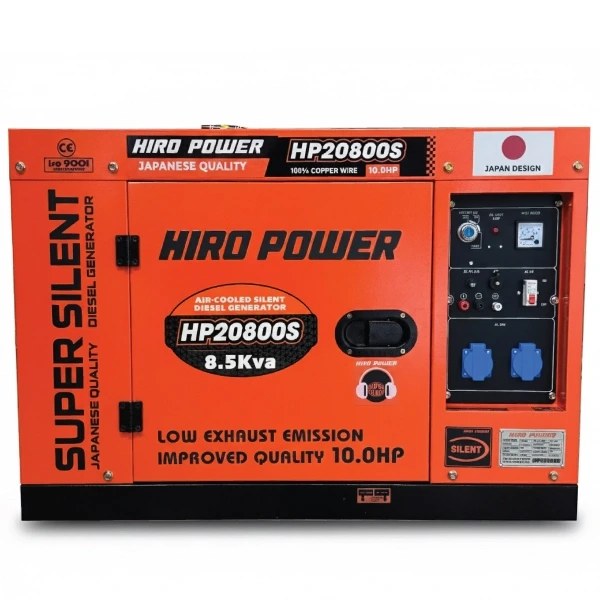 موتور برق 8.5 کیلووات دیزلی تکفاز سایلنت اتوماتیک هیرو پاور مدل HP20800S