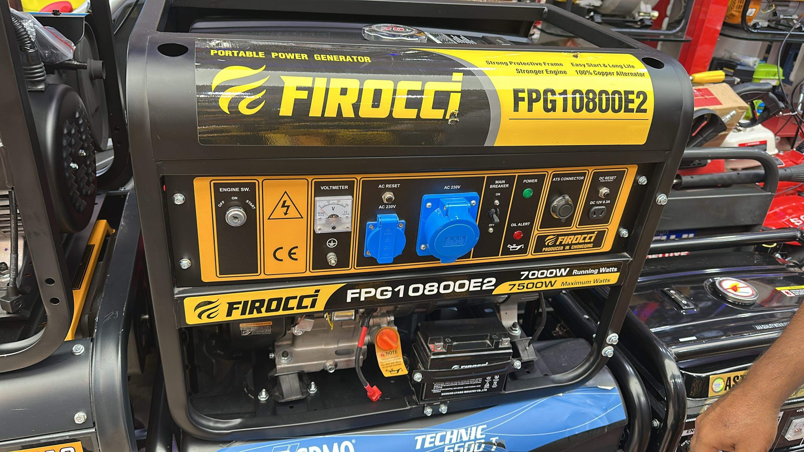 موتور برق 7.5 کیلووات بنزینی استارتی تکفاز فیروچی مدل FPG10800E2