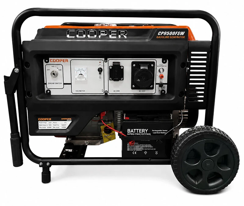 موتور برق ۸.۵ کیلووات بنزینی تک فاز استارتی ریموت دار کوپر مدل CP9500FSWREMOTE
