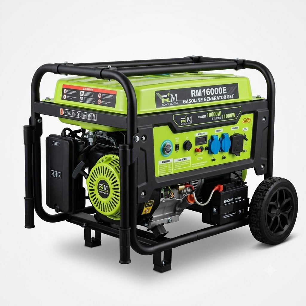 موتور برق 10 کیلووات بنزینی ریموت استارت رونی مدل RM16000E+ATS