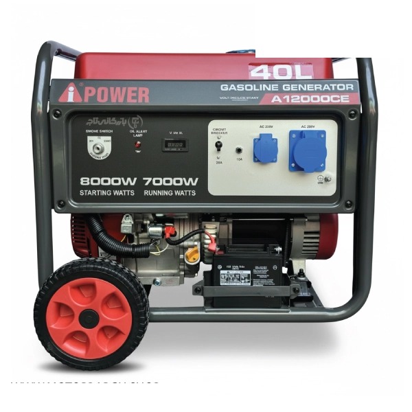 موتور برق 8 کیلووات بنزینی تک فاز استارتی AiPOWER مدل A12000CE