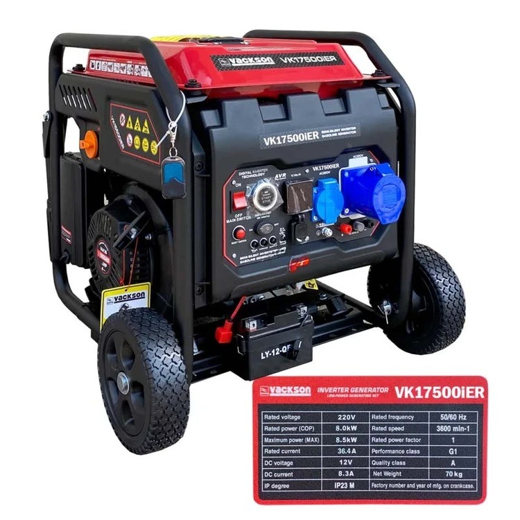 موتور برق ۸.۵ کیلووات بنزینی تک فاز ریموت استارت اینورتری واکسون مدل VK17500iER+GLN